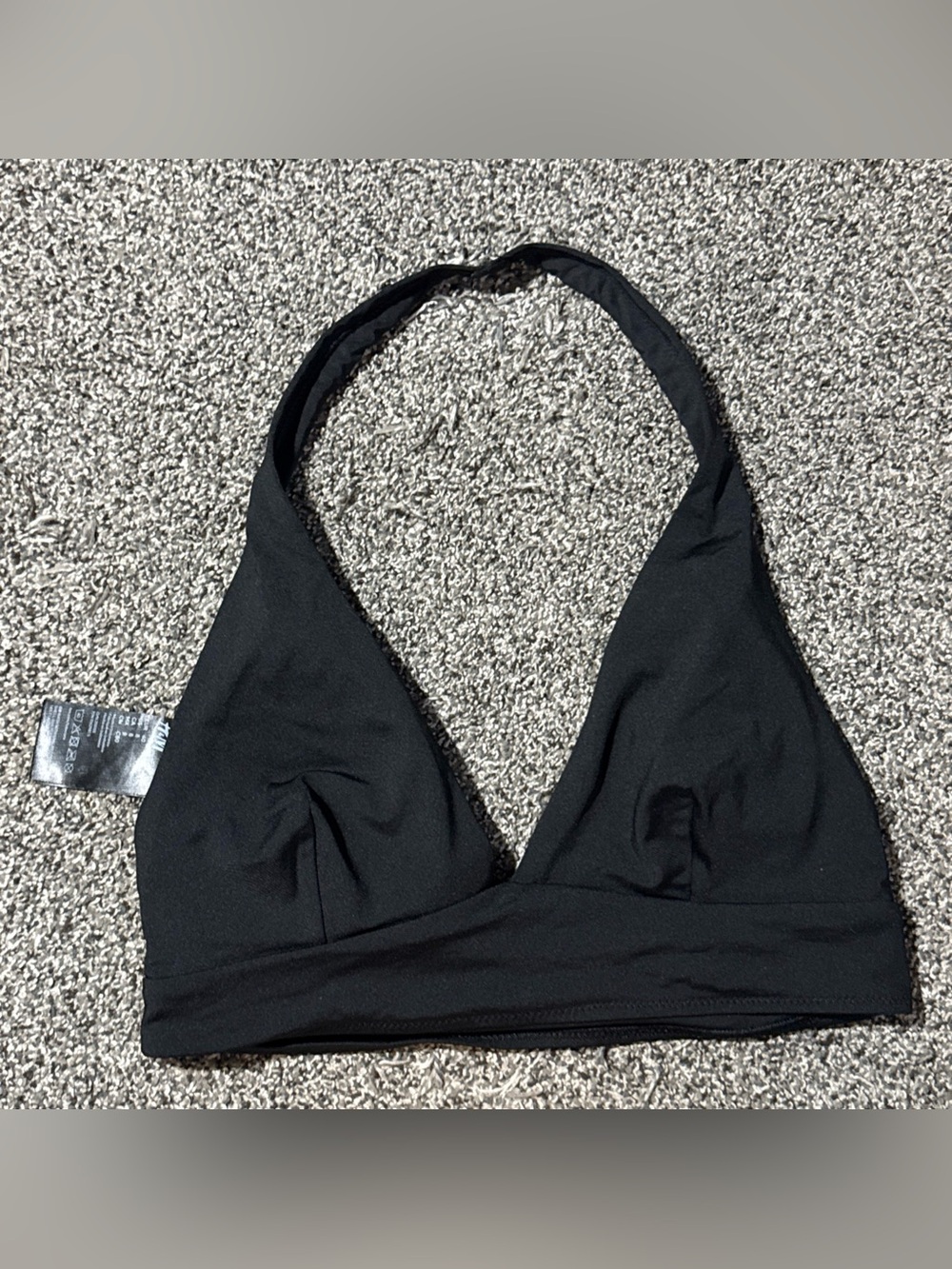 H&M Women’s Black Wireless Halter-Neck Padded Bikini Top Size US 8